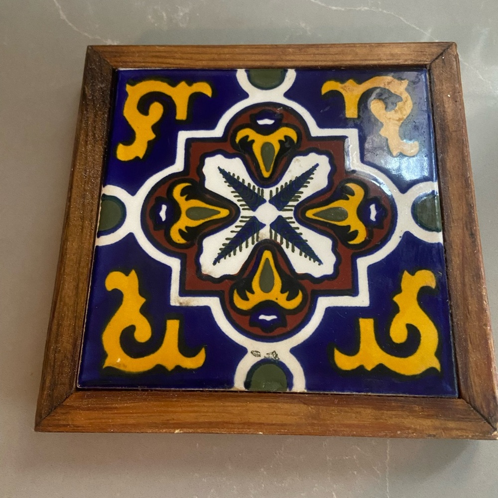 Vintage Mexican Talavera Ceramic Trivet